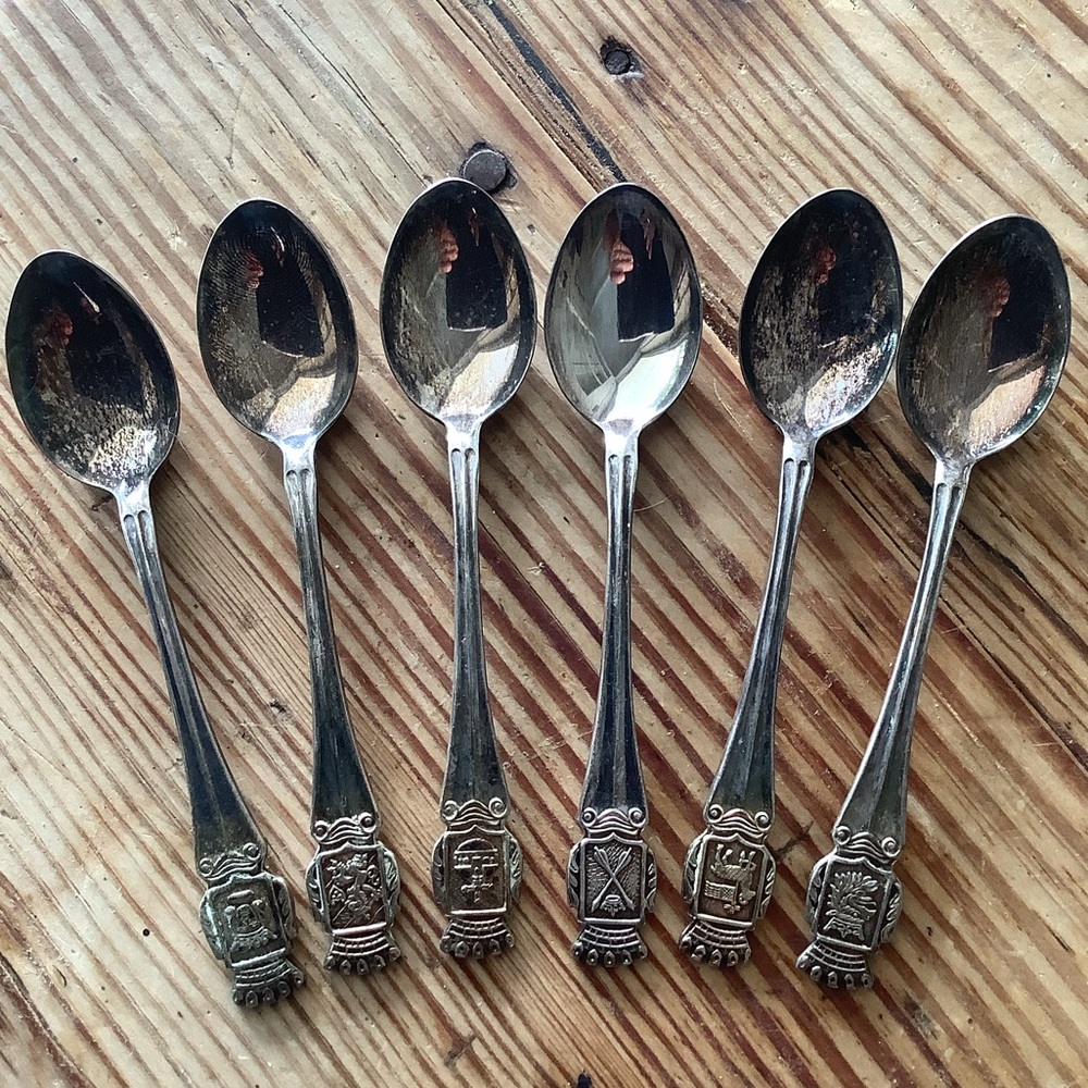 Vintage Antique EX PR NS Made In Sweden 6 Demitasse Spoons